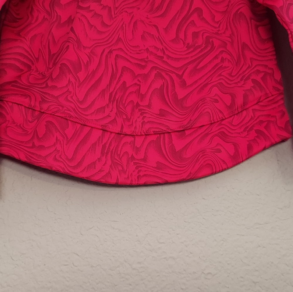 Under Armor Shirt Size 4 Girl Pink Swirl Hoodie HAS GRAY MARKS Pullover Top - Picture 5 of 16